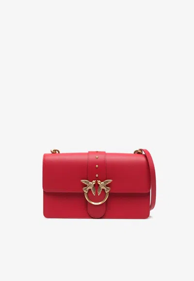 Pinko Classic Love One Simply Shoulder Bag In Red