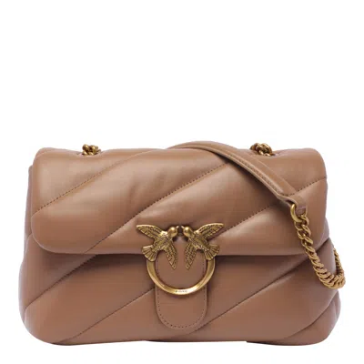 Pinko Classic Love Puff Maxi Quilt Bag In Sand