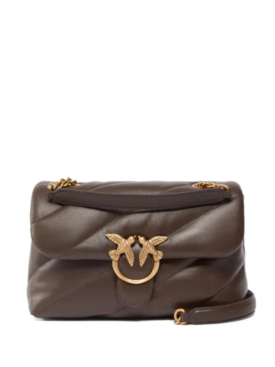 Pinko Classic Love Puff Maxi Quilt Cross Body Bag In Orange