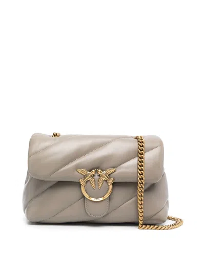 Pinko Classic Love Puff Shoulder Bag In Beige