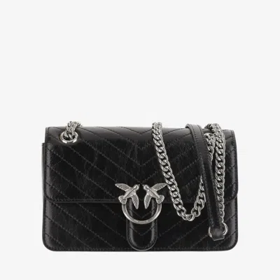 Pinko Classic Love Quilted Shoulder Bag In Black