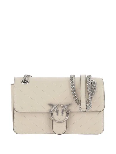 Pinko Classic Love Quilted Shoulder Bag In Neutral