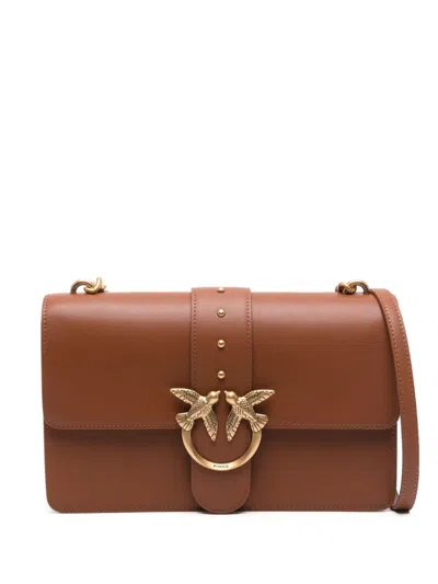 Pinko Classic Love Shoulder Bag In Cuoio Marroni