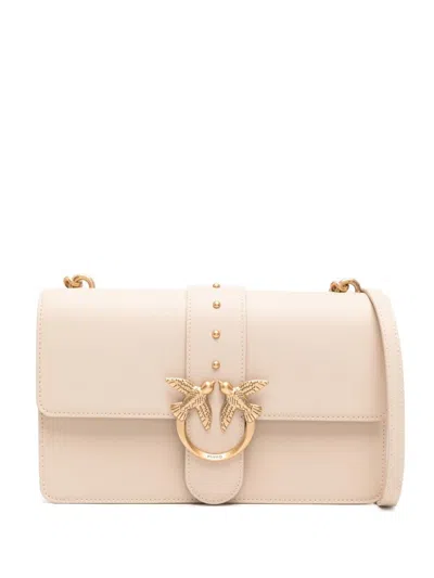 Pinko Classic Love Shoulder Bag In Neutrals