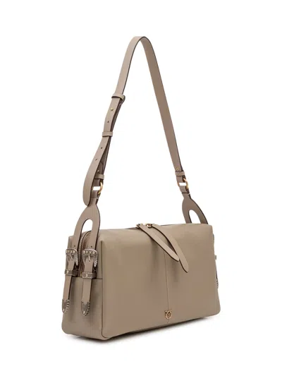 Pinko Classic Mini Biker Shoulder Bag In Grigio Talpa