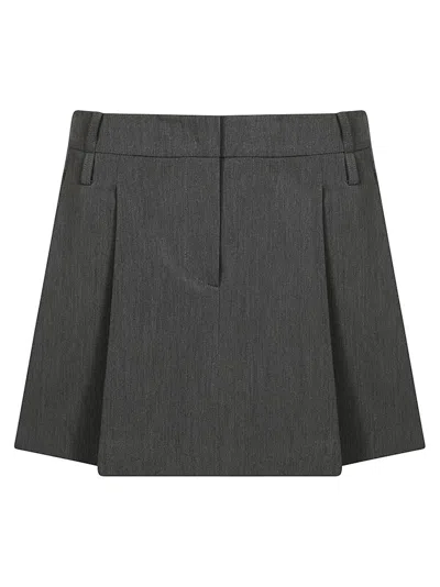 Pinko Classic Pleat Detailed Mini Skirt In Grey