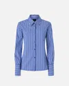 Pinko Classic Style Striped Shirt In Blue