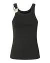 Pinko Fitted Black T-shirt With Unique Shoulder Detail