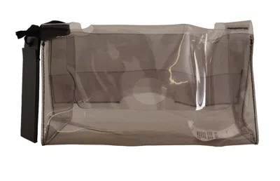 Pinko Clear Plastic Clear Pouch Purse Clutch Women's Bag In Black