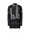 Pinko Bandana Print Button-down Shirt With Adjustable Hem In Black