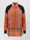 Pinko Clocks Viscose Shirt With Bandana Print In Multi