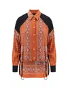 Pinko Clocks Viscose Shirt With Bandana Print In Multi