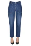 Pinko Blue Denim Straight-leg Jeans In Blue