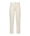 Pinko Cloe Straight-leg Corduroy Trousers In White