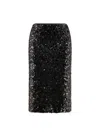 Pinko Pappacieca Pencil Skirt With Sequins In Black