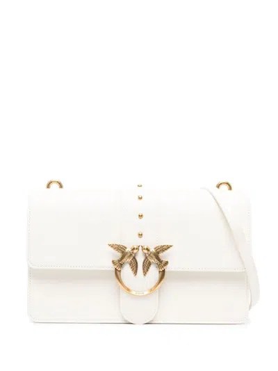 Pinko Cloud White Calf Leather Handbag