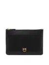 Pinko Ladies Logo-plaque Leather Satchel Bag In Black