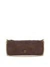 Pinko Chain Strap Lightweight Rectangular Clutch Bag In Brown
