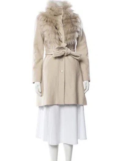 Pre-owned Pinko Coat In Neutral