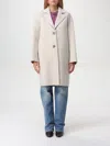 Pinko Notched Lapels Single-breasted Coat In Beige
