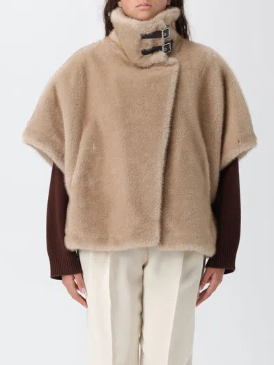 PINKO FUR COAT PINKO WOMAN COLOR BEIGE,433761022