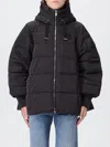 Pinko Technical Canvas Jacket With Hood In Black
