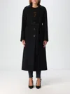 Pinko Wool Long Coat In Schwarz