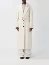 Pinko Single-breasted Coat With Belt In White