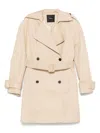Pinko Light Beige 'tears' Double-breasted Trench Coat