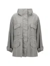 Pinko Fisherma Parka Jacket In Gray