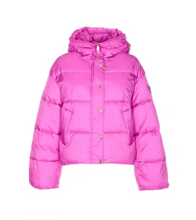 Pinko Hooded Puffer Jacket In Pink