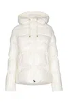 Pinko Quilted Coat Hood Drawstring Detail In White