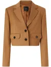 Pinko Vivona Short Beige Single-breasted Blazer In Beige