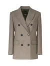 Pinko Tenaglia Double-breasted Wool Blazer In Brown
