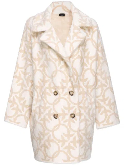 Pinko Love Birds Double-breasted Coat In Multi
