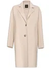 Pinko Notched Lapels Single-breasted Coat In Beige