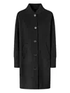 Pinko Long Double Cloth Coat In Black