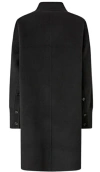 Pinko Long Coat In Double Fabric In Black