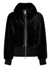 Pinko Ribbed Zip-front Jacket In Black