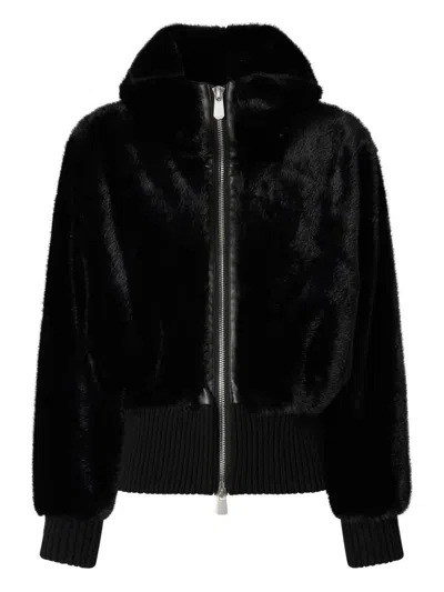 Pinko Faux Fur Zip-up Bomber Jacket In Multi