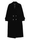 Pinko Double-breasted Coat In Black