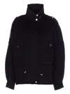 Pinko 'crostino' Black Jacket With Collar With Buttons And Front Pockets In Wool Blend Woman In Black