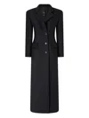 Pinko Tailored Long Coat Notch Lapel In Black