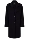 Pinko Woman Coat Black Size 4 Virgin Wool, Polyamide In Blu Marino