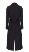 Pinko Wool Long Coat In Nero Limousine