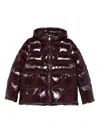 Pinko Quilted Hooded Jacket In Brown