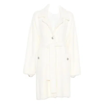 Pinko Belted Coat In White