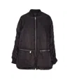 Pinko Long Technical Satin Bomber Jacket In Black