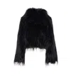 Pinko High-neck Faux-fur Jacket In Black