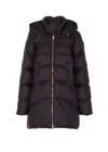 Pinko Padded Down Jacket With Hood In Gray